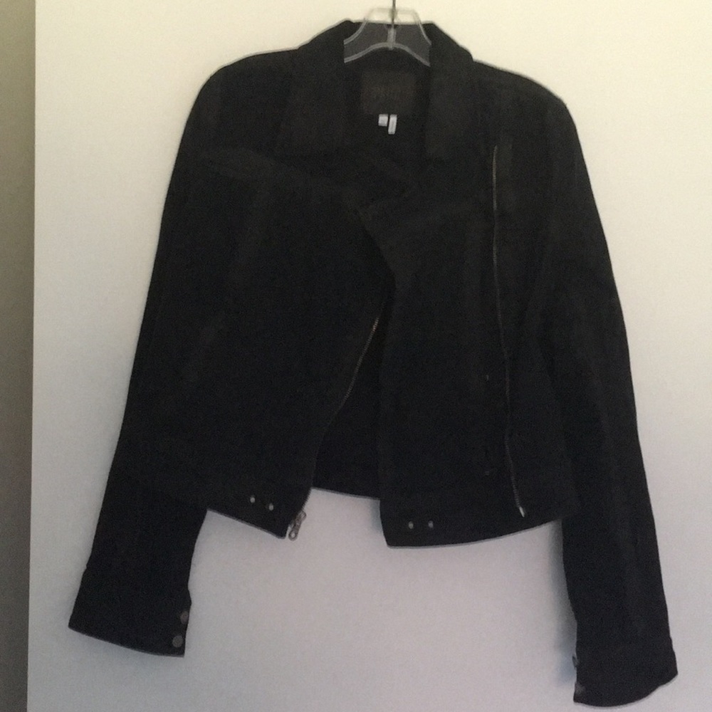 Paige black waxed denim jacket